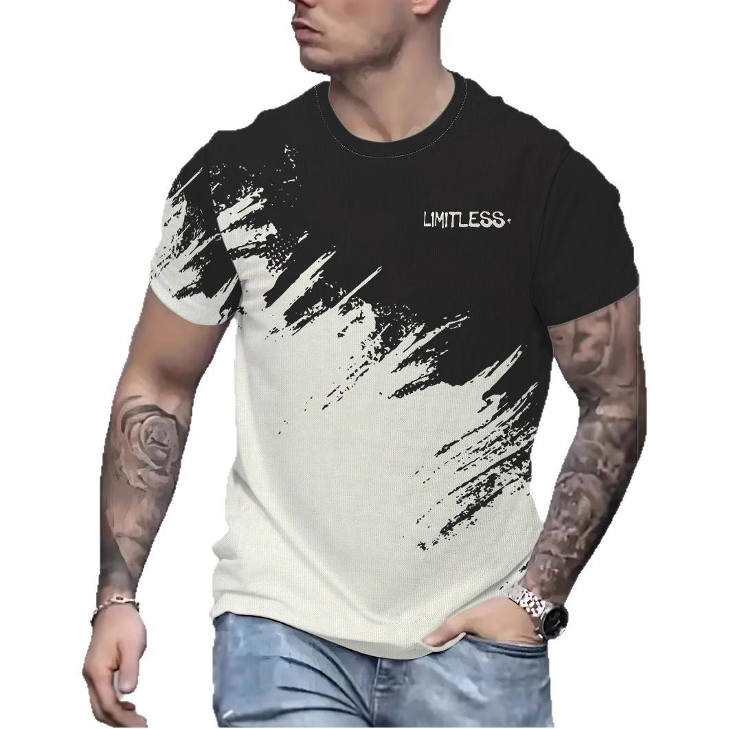 Herrer T-shirt med kreativ penselstræk-design og høj bærekomfort Stilla