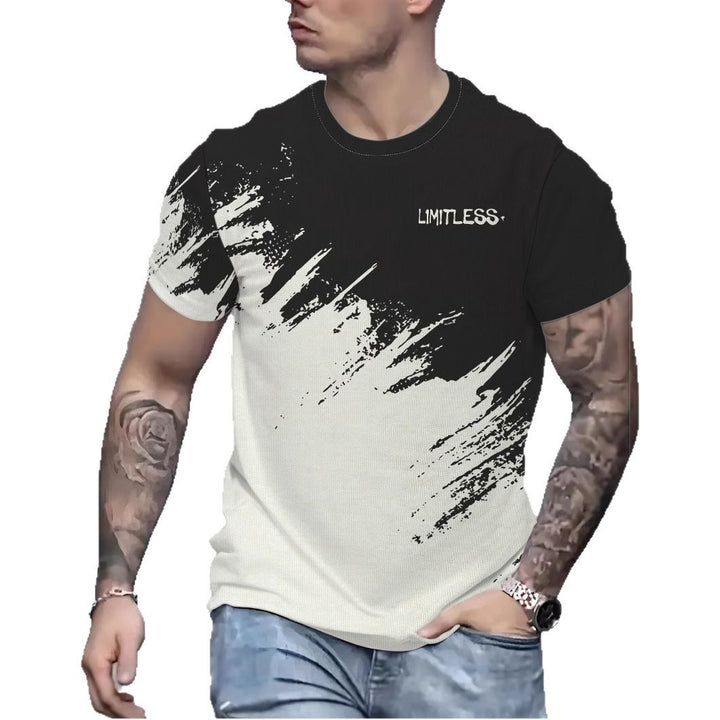 Herrer T-shirt med kreativ penselstræk-design og høj bærekomfort Stilla