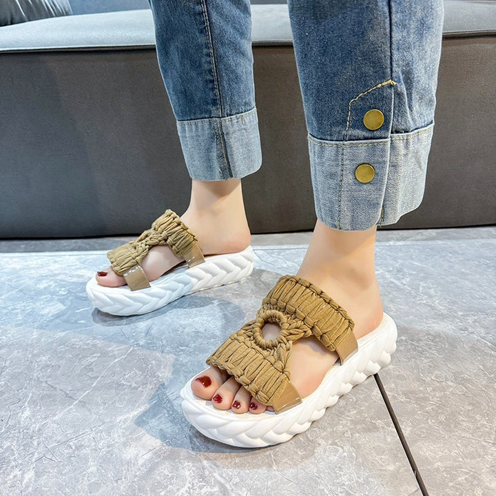 Dame Moderigtige Slip-On Sandaler med flettet design og komfortabel sål Stilla