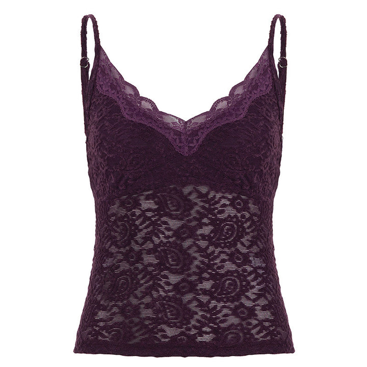 Dame blonde cami-top med justerbare stropper og V-hals Skovae