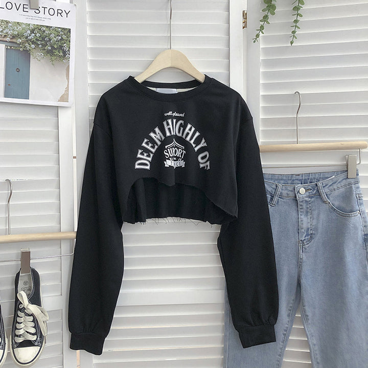 Femme Skåret Grafisk Sweatshirt med Stilfuld Statement Stilla