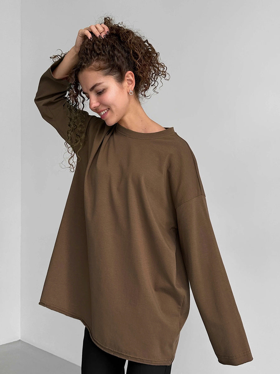 Dame Oversize Langærmet T-shirt med høj krave Stilla