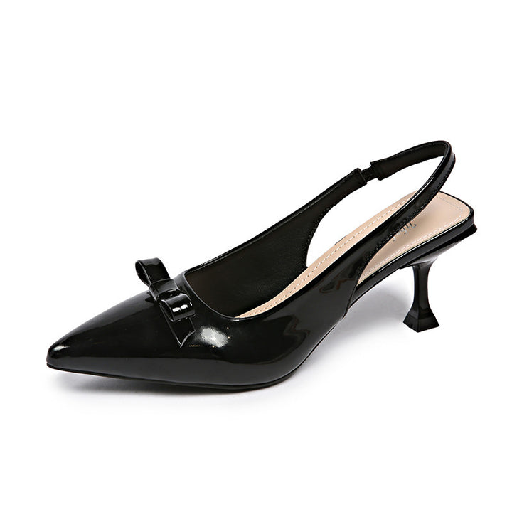 Dame Elegante Spidsestøvler Slingback Hælssko med Sløjfedetalje Stilla