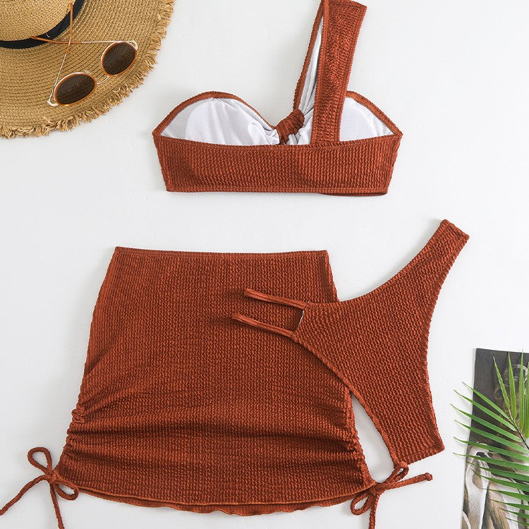Dame bikini-sæt med højtaljede nederdel og elegant bustier-top Stilla