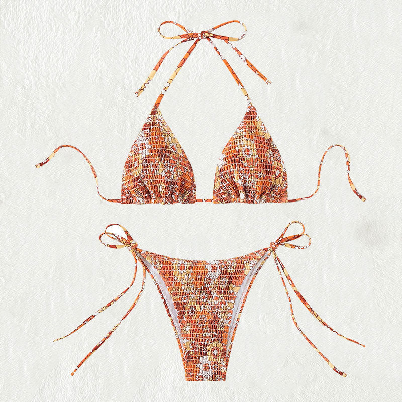 Dame Triangle-Bikini med legesygt blomsterdesign Skovae