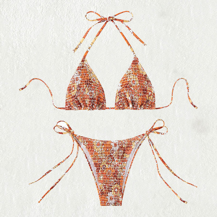 Dame Triangle-Bikini med legesygt blomsterdesign Skovae