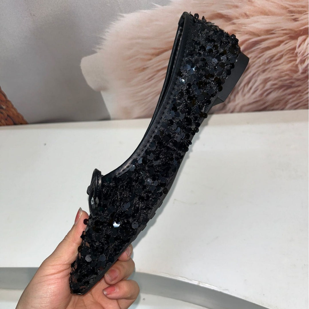 Damer Glitrende Ballerinas med elegant sløjfedetalje og komfortabel sål Stilla