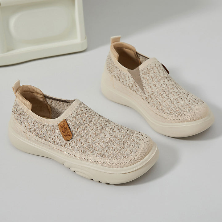 Dame fritid Slip-On sko med fleksibelt strikdesign og skridsikker sål Stilla