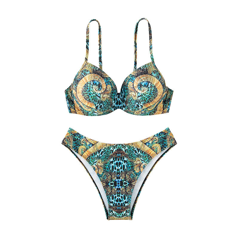 Dame Designer-Bikini med elegant dyremønster Skovae