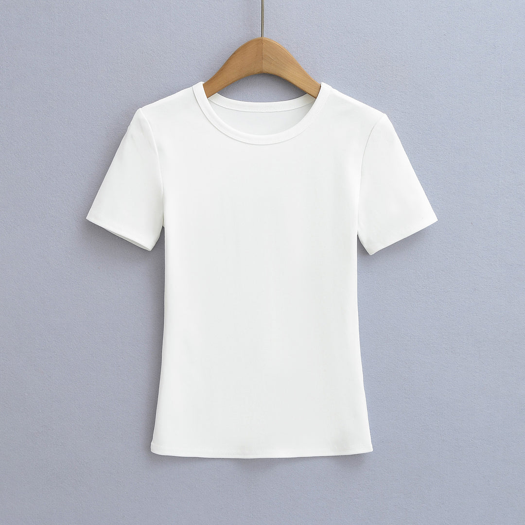 Dame Basic T-shirt lavet af åndbart bomuldsblandingsmateriale Stilla