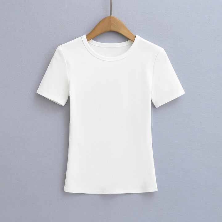 Dame Basic T-shirt lavet af åndbart bomuldsblandingsmateriale Stilla