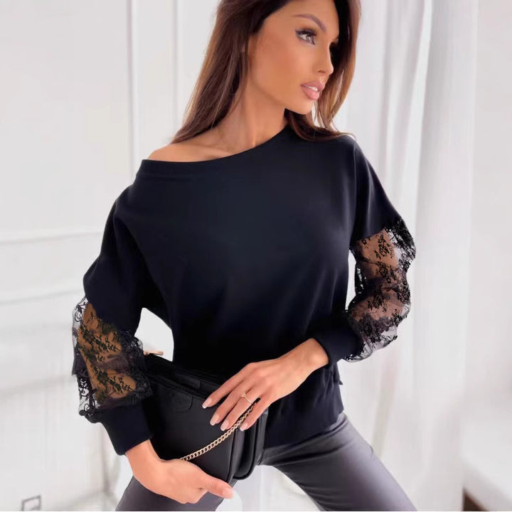 Dame Sweatshirt med transparente spidsærmer og løs pasform Stilla