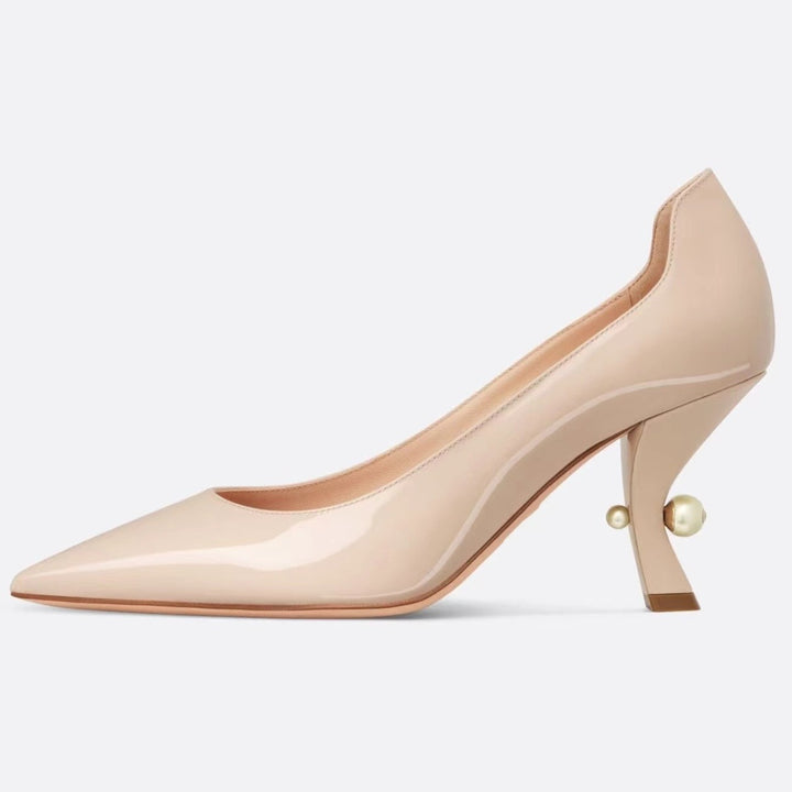 Femme Spids-Tå Stiletto-Pumper med elegant kurveformet hældesign Stilla