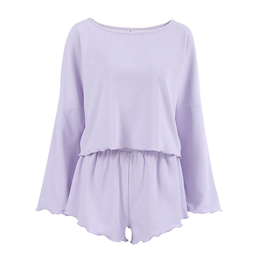 Dame Pyjama-sæt med langærmet top og fræk short-Style bukser Stilla