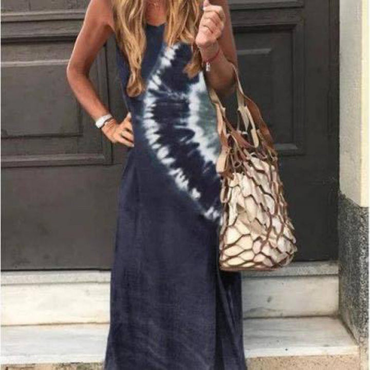 Kvinders maxikjole med moderne tie-dye design og afslappet pasform Stilla