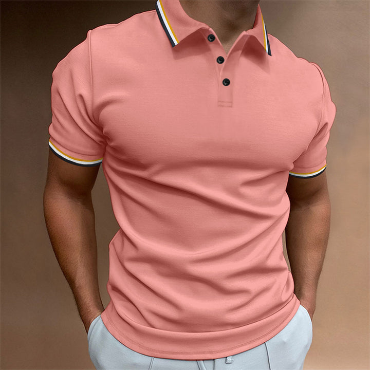 Herrer sporty polo skjorte med kontrastfarvede ærmeafslutninger Stilla