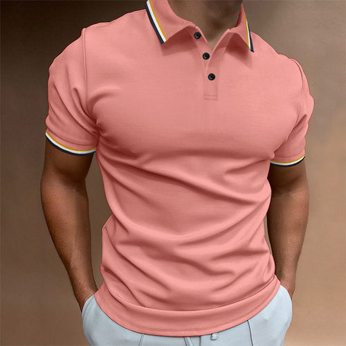 Herrer sporty polo skjorte med kontrastfarvede ærmeafslutninger Stilla