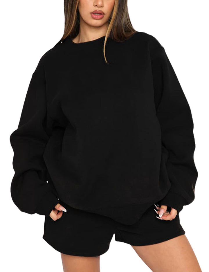 Kvinders Casual Sweater og Shorts Sæt Skovae