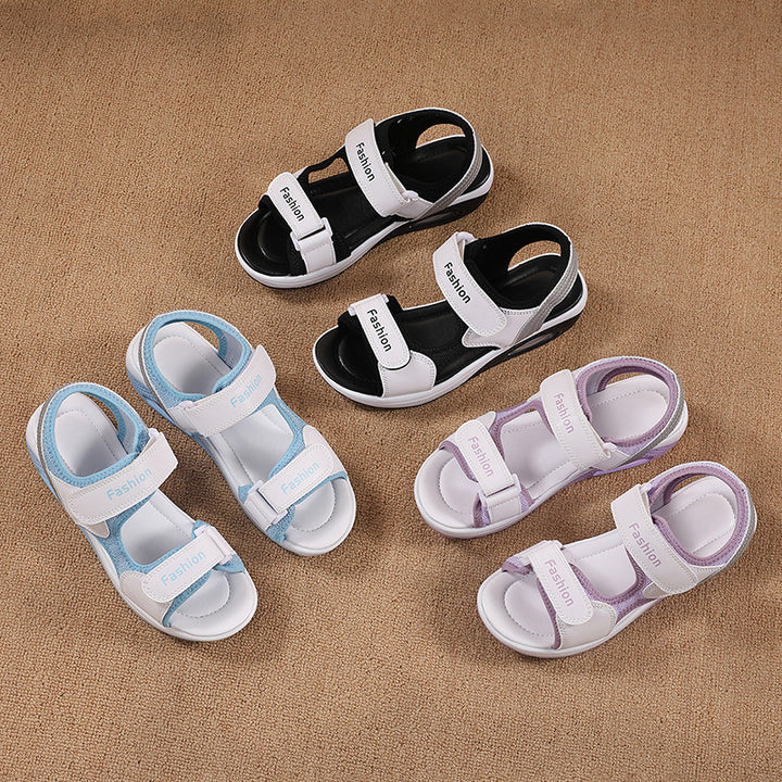 Dame nan ergonomisk sandal med luftpude-plateau, velcro-lukninger og polstret fodseng Skovae
