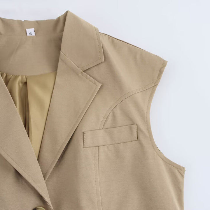 Femme figursyet ærmeløs blazer-vest Stilla