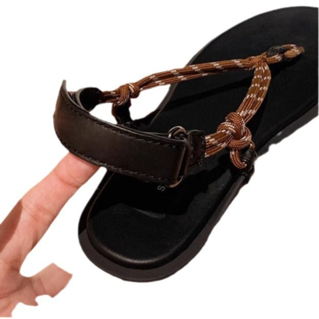 Dame toe-tå-sandaler med glamourøs krystalsmykke og behagelig indersål Stilla