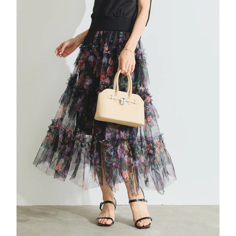Dame lagdeling blomster maxi nederdel Stilla