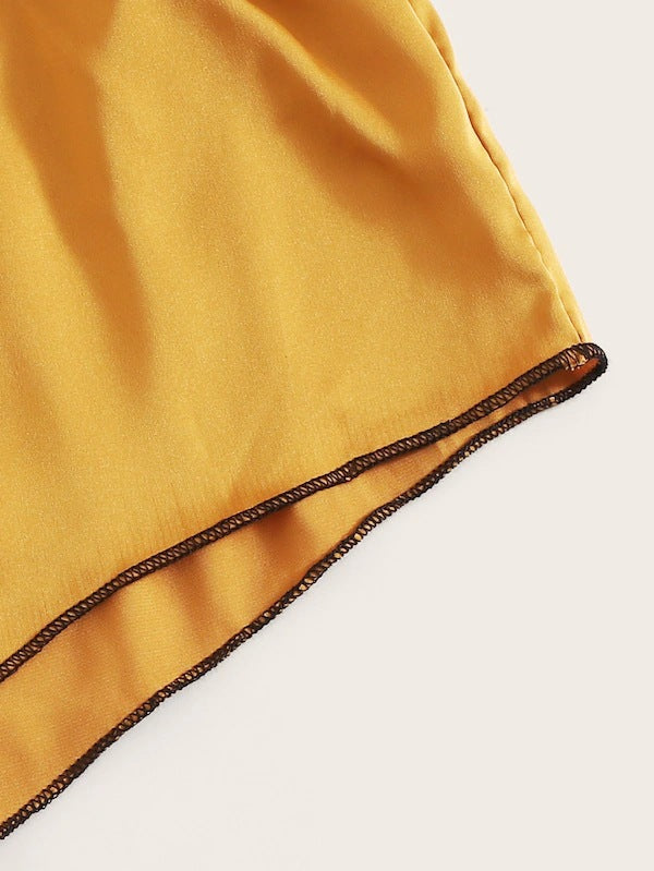 Dame Satin Top og Shorts Pyjamas Sæt Stilla