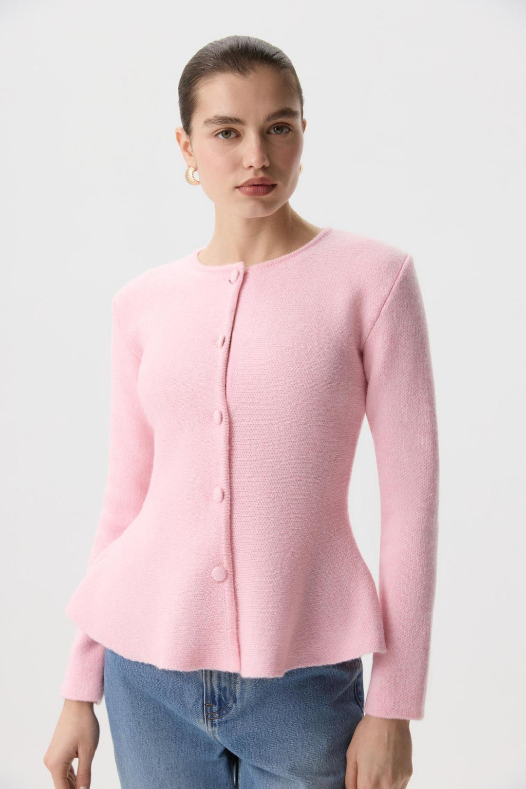 Damer elegant cardigan med struktureret design og tætsiddende snit Stilla