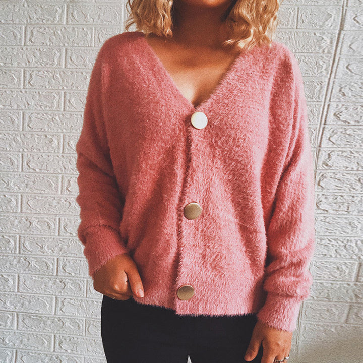 Kvinders hyggelige cardigan med store knapper og oversized pasform Stilla