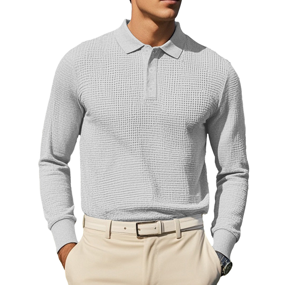 Herrer langærmet Poloshirt med struktureret design og komfortabel pasform Stilla