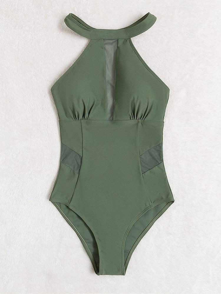 Dame one-piece badedragt med åndbare mesh-elementer Skovae