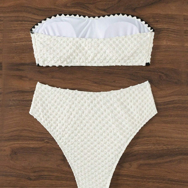 Dame bandeau-bikini med struktureret overflade Skovae