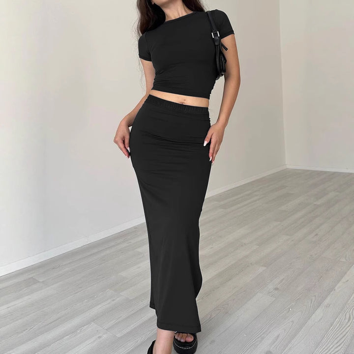 Damer cropped top og maxiskirt sæt Stilla