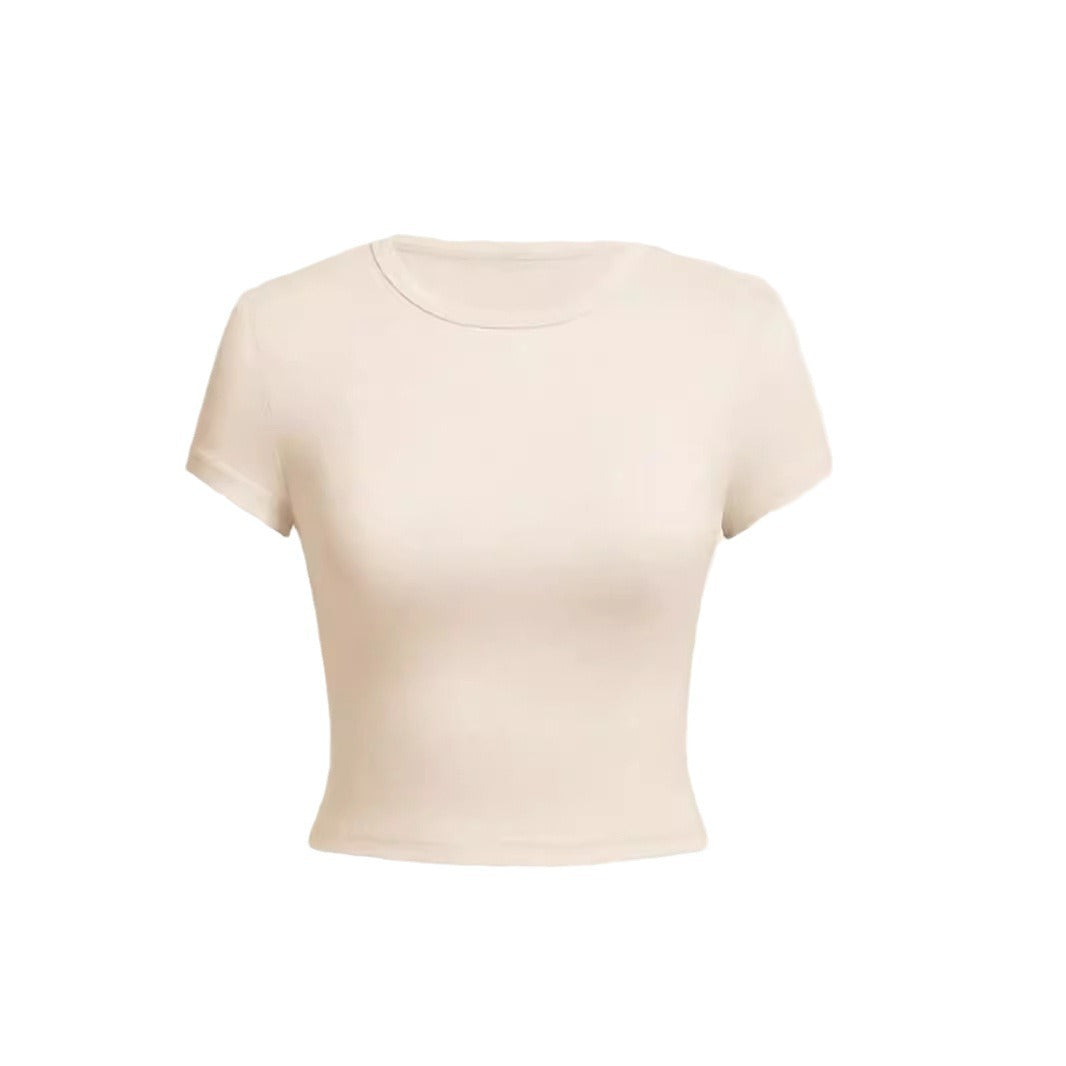 Dame Essentials Kortærmet Crop-Top Stilla
