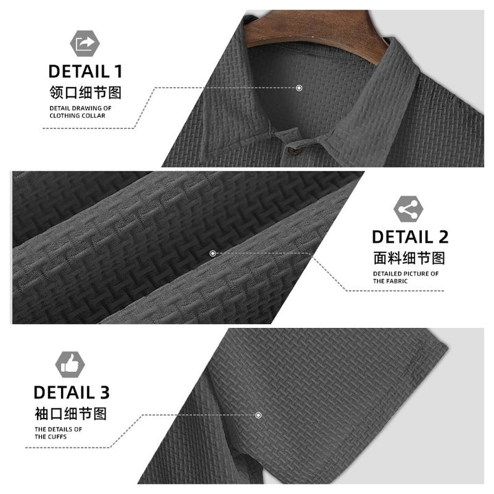 Herrer nano struktureret mikrojacquard-polo-shirt med slank pasform og elastisk komfortstretch Skovae