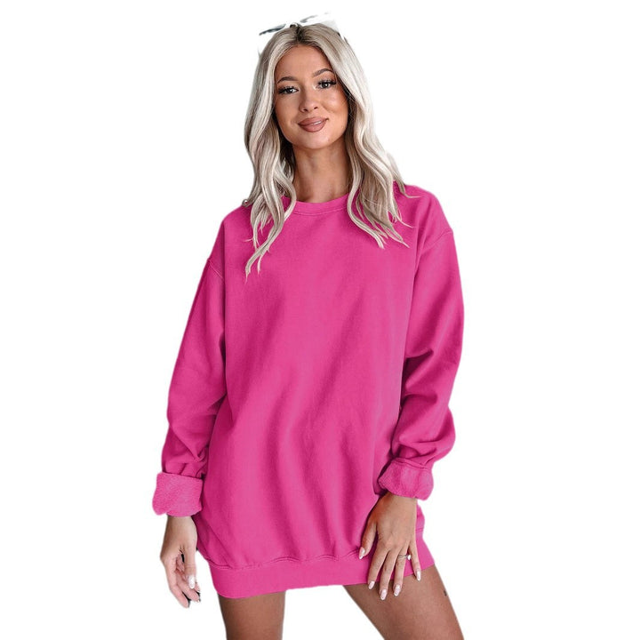 Dame afslappet sweatshirtkjole med rund halsudskæring og glatte ærmer Stilla