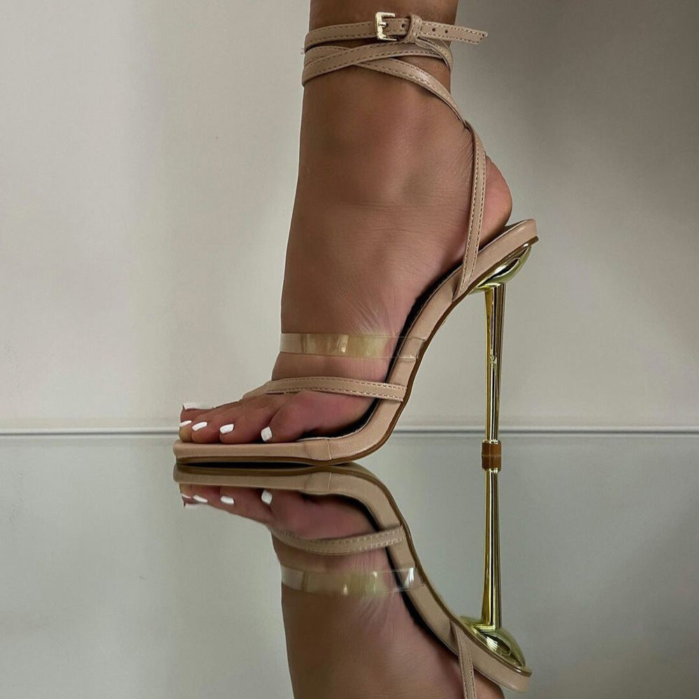 Dame High Heel Sandaler med gennemsigtige remme og elegant fodåbning Stilla