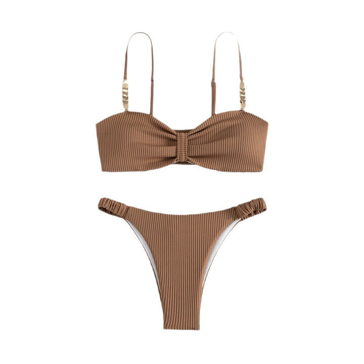 Dame Bustier-Bikini med elegant sløjfe-design og moderigtige accenter Skovae