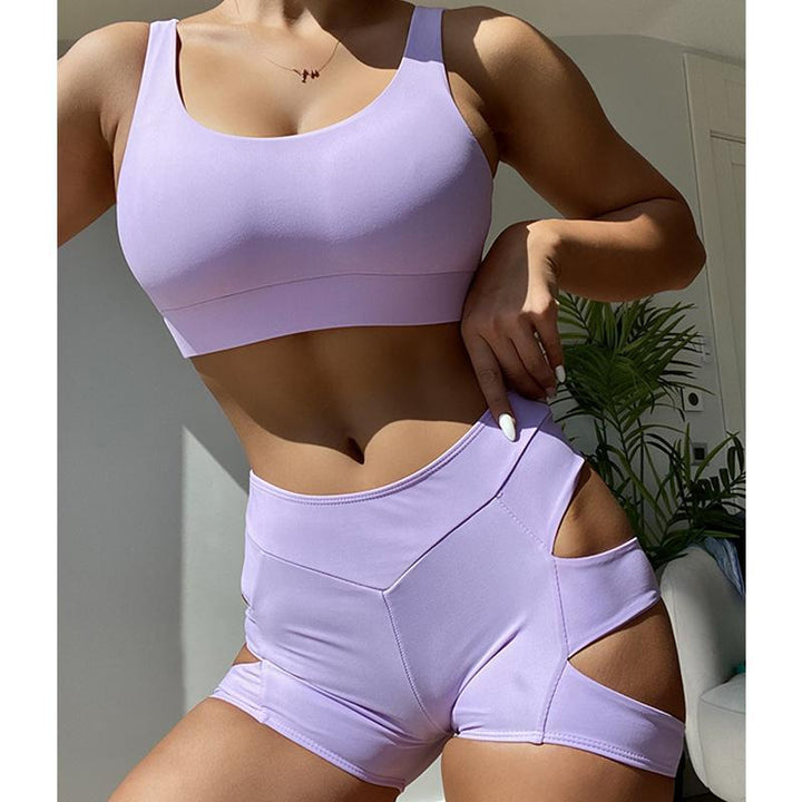 Dame Sporty Yoga-sæt med højtaljede shorts og åndbart top Stilla
