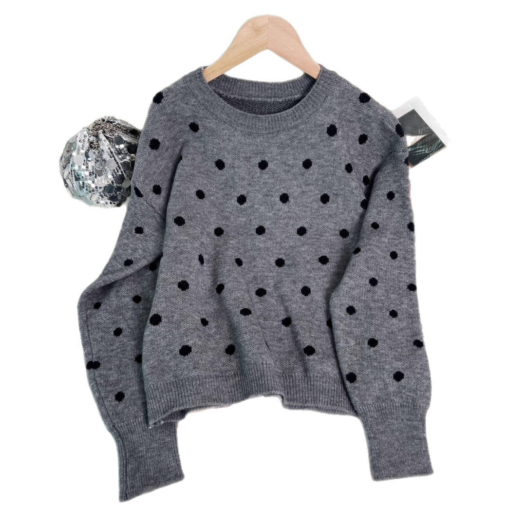Dame moderne sweater med livligt prikkedesign Stilla