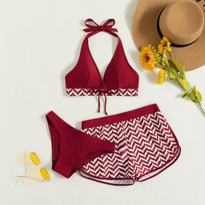 Dame bikini-sæt med dyb v-hals og sporty high-waist trusse Stilla