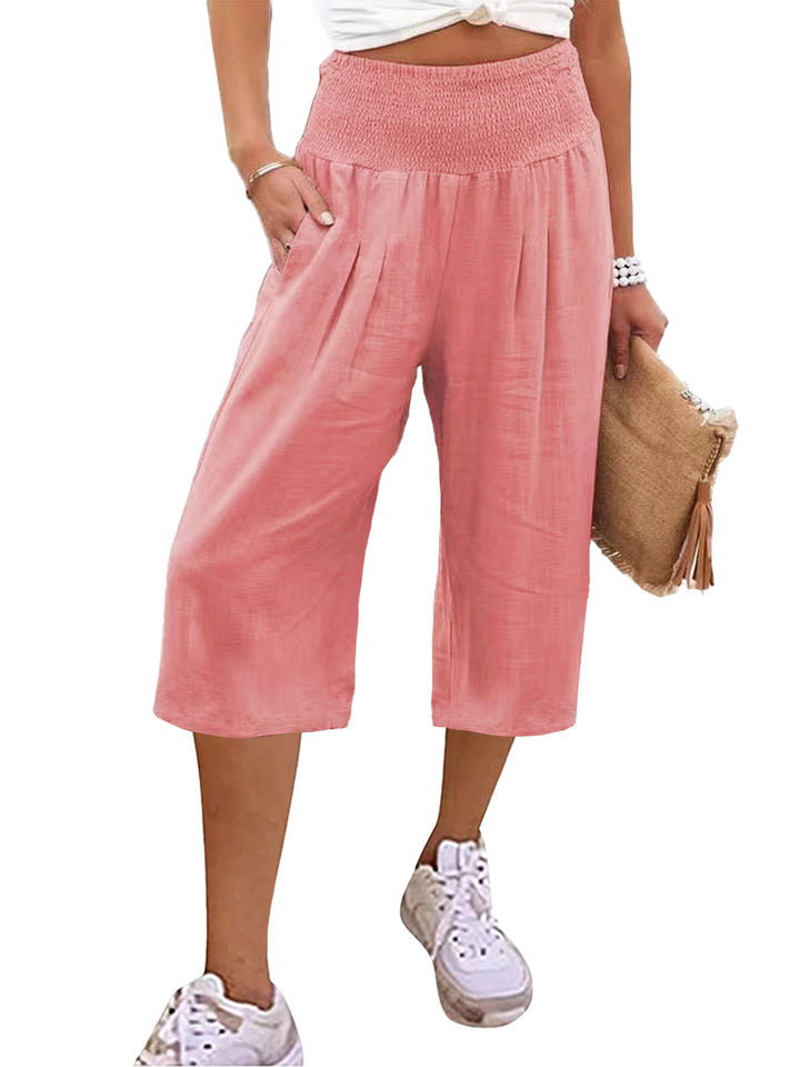 Damer Elegant løs Culotte med elastisk bælt og folder Stilla