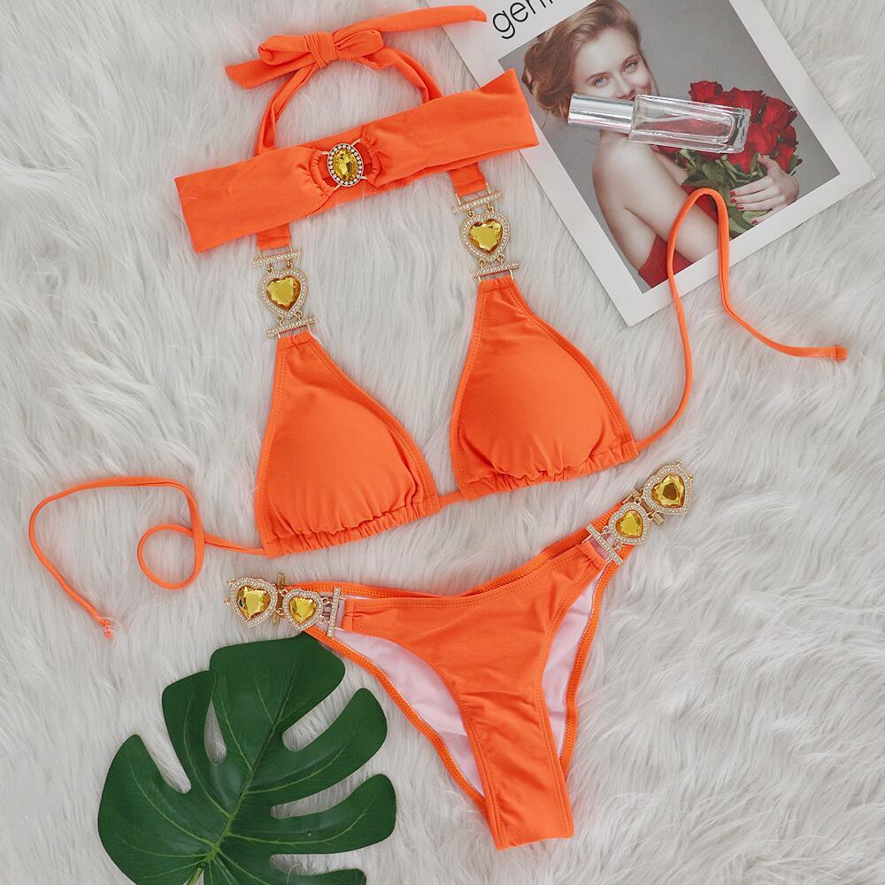 Dame hjerte-dekoreret bikini-sæt Stilla