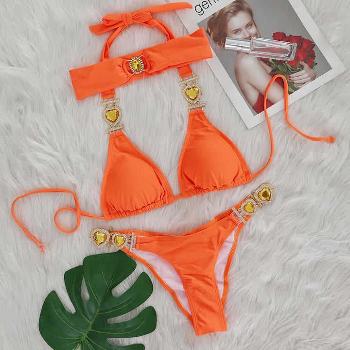 Dame hjerte-dekoreret bikini-sæt Stilla