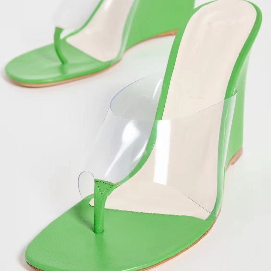 Femme Transparente Wedge Slide Sandaler Stilla