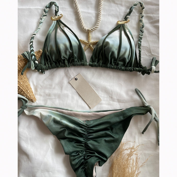 Dame bikini med elegant draperet design og justerbare stropper Stilla