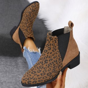 Dame Chelsea-støvler med leopardmønster og elastiske indsatser Stilla
