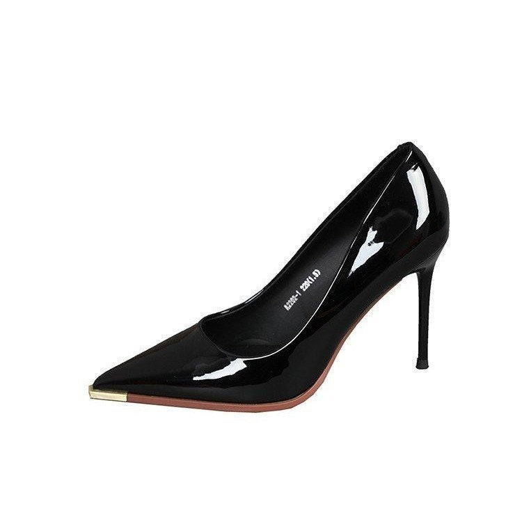 Dame Elegante Spids Tå Høje Hæle med Metallic-Spids Stilla