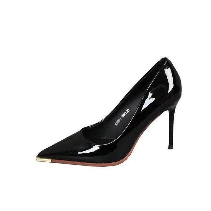 Dame Elegante Spids Tå Høje Hæle med Metallic-Spids Stilla