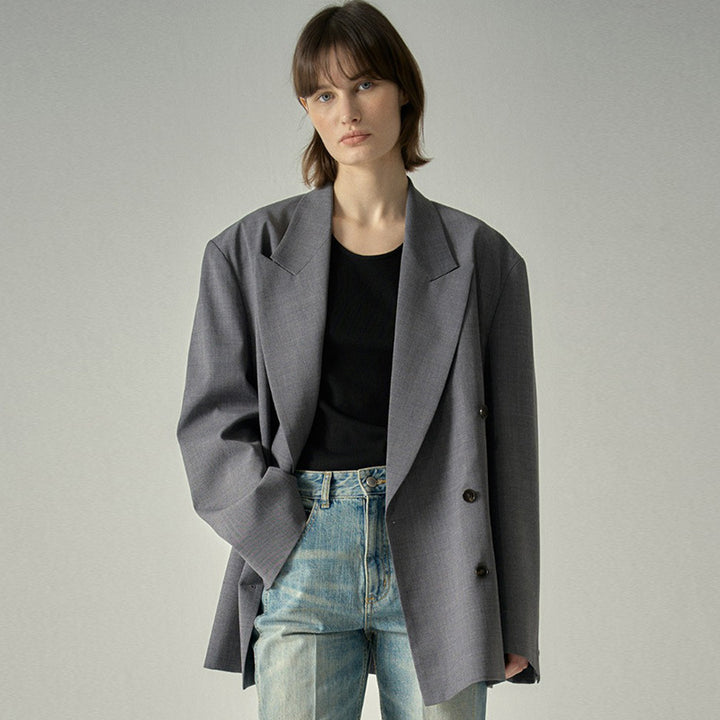 Dame Oversized Blazer med moderne snit og eksklusive knapdetaljer Stilla